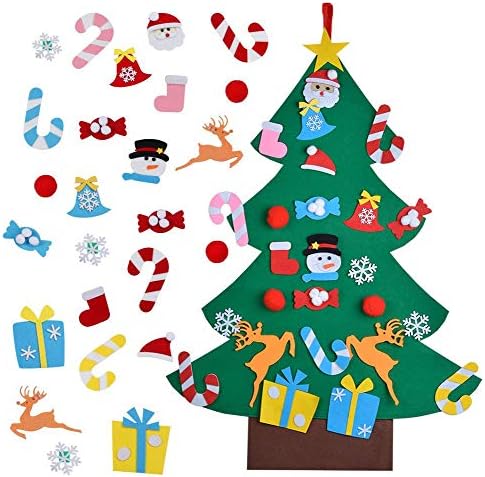 Regali Di Natale A Basso Costo.Blazor Alberi Di Natale Artificiali 3 1ft 25 Pezzi Ornamenti Rimovibili Albero Di Natale In Feltro Felt Christmas Tree Set Per Bambini Natale Regali Home Porta Parete Decorazione Amazon It Casa E Cucina