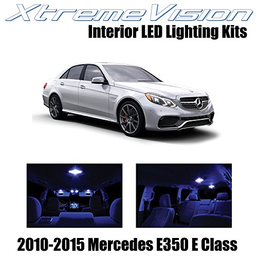 XtremeVision Mercedes E350 E550 E63 AMG E Class Sedan 2010-2015 (7 Pieces) Blue Premium Interior LED Kit Package + Installation Tool Tool