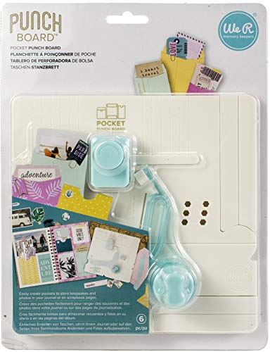 We R Memory Keepers 660484 0633356604846 Tool Journaling-Pocket Punch Board (6 Piece), Multicolor