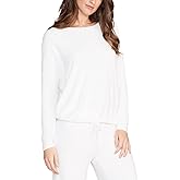 Barefoot Dreams CozyChic Ultra Lite Slouchy Pullover for Women, Ultra Soft Long Sleeve, Crew Neck Pullover