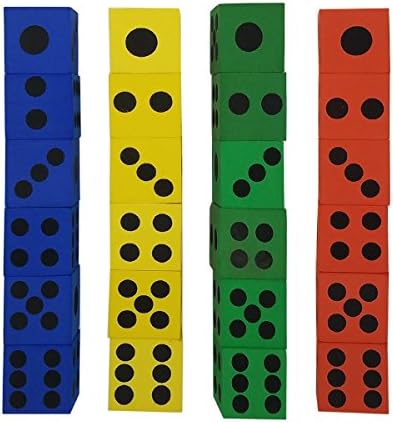 Big Foam Dices - Pack Of 24 - 1.5" Square, Assorted Colors - Great For Playing Games - For Kids Boys And Girls Party Favors - Bag Stuffers - Great for Fun, Toy, Gift, Prize(24 pack)