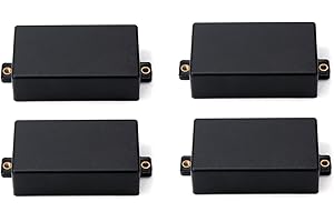 TUOREN Pack of 4pcs Closed Plastic Humbucker Pickup Covers for Electric Guitar Replacement Black
