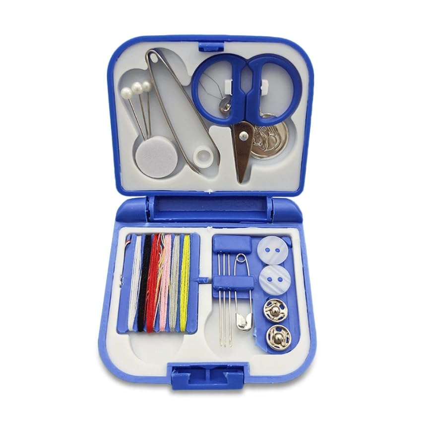 CIV Travel Sewing Kit - Complete Set for Quick, Compact and Portable Repair (Blue)