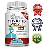 HEALTH NURTURE THYROID SUPPORT MAXIMUM STRENGTH- Best Thyroid Support - Promotes Healthy Energy, Metabolism, Mental Clarity & Focus : Vitamin B12 Complex, Zinc, Selenium, Ashwagandha, Copper, Coleus F