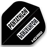 3 Sets of Standard Size Pentathlon HD150 Dart Flights Black