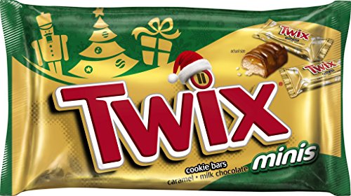 TWIX Holiday Caramel Minis Size Chocolate Cookie Bar Candy 11.5-Ounce Bag (Pack of 4)