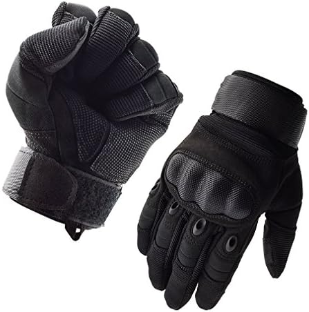 GEREE Motorcycle Gloves Full Finger Touchscreen Cycling bike Non-slip windproof Gloves and Men's Hard Knuckle for Outdoor Sports Military Tactical Airsoft Smart Gloves Black (L)