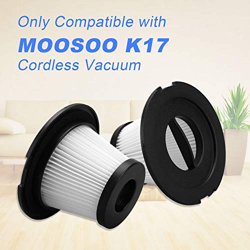 YUEFENG 8 Pack HEPA Filter Replacement Set for MOOSOO K17 Cordless