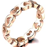 Jude Jewelers 3mm Stainless Steel Waved Heart Wedding Band Simple Classical Ring