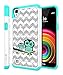 LG X Power Case, Style4U Cute Owl Studded Rhinestone Crystal Bling Hybrid Armor Case Cover for LG X Power with 1 Style4U Stylus [White / Teal]
