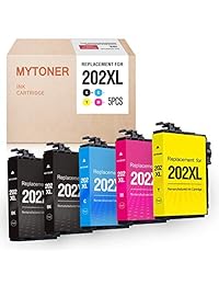 Mytoner - Cartucho de tinta remanufacturado para Epson 202XL 202 de alto rendimiento para Epson Workforce WF-2860 WF2860 Home XP-5100 XP5100 (negro, cian, magenta, amarillo, 5 unidades)