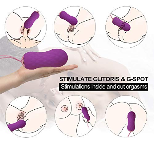 Edan\'s Secret Bullet Vibrator, Wireless Remote Control Stimulator for Women with 7 Vibration Patterns, Waterproof USB Rechargeable G-spot Stimulation Silicone Adult Female Sex Toy (Purple)
