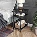 VASAGLE End Table, 3-Tier Telephone Table with Colorful Storage Shelf, Solid Wood Legs, No Tools Required, Sofa Side Table for Living Room, Hallway, Country Brown ULET21GL