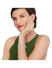 Ross-Simons Green Jade Bar Bracelet in 18kt Gold Over Sterling