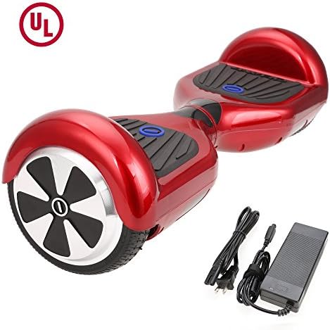SURFUS 6.5" Waterproof Hoverboard with Buffing Shell UL 2272 Certified Self-Balancing Scooter with LED lights , Red