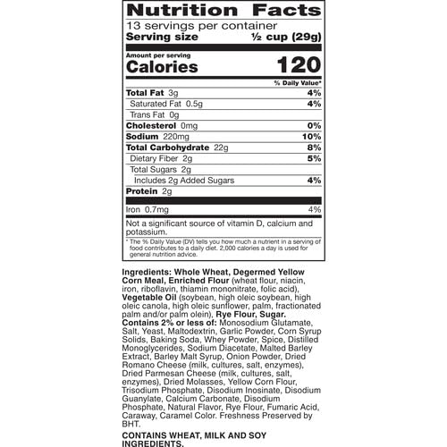 CHEX MIX BOLD PARTY BLEND SAVORY SNACK MIX, SNACKS, FAMILY SIZE, 13.5 OZ