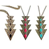 Generic Enamel Exaggerated Fashion Retro Long Necklace Pendant Triangle