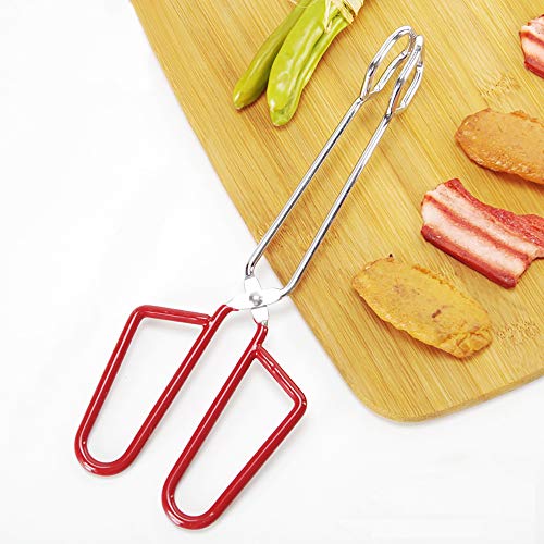 Kitchen Tongs, Hiash Heavy Duty Stainless Steel BBQ Barbecue Food Cooking Scissors Tongs (10 Inch)