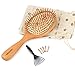 BESTOOL Hair Brush - Wooden Hair Brush with Wooden Bristles Large Paddle with Cushion Scalp Massage Hairbrush for Women and Men Hair Care (L)