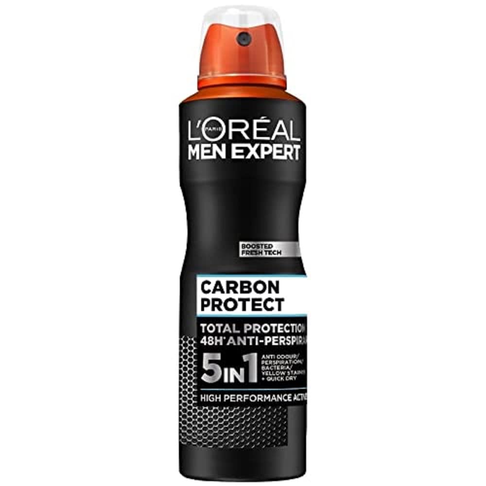 L'Oréal Paris Men Expert 48H Carbon Protect Anti-Perspirant Deodorant for Men, 250ml Pack of 6, Bulk Buy