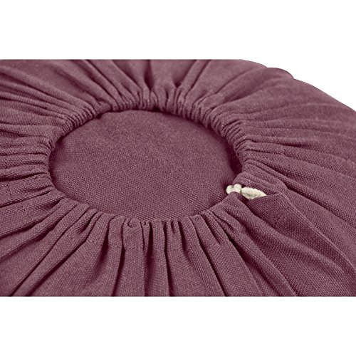 Lotuscrafts-Meditation-Cushion-High-LOTUS-Height-20-cm-Spelt-Filling-Washable-Cover-Organic-Cotton-Floor-Cushion-Meditation-Yoga-Cushion-Meditation-Pillow-Yoga-Pillow-GOTS-Certified-Aubergine