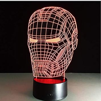 Amazon Com Marvel Avengers Decor Lamp 3d Art Iron Man Mask