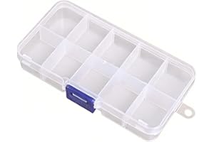1 Pack 10 Grids Clear Plastic Organizer Box, Storage Container with Adjustable Divider Craft Storage Containers Small Parts O