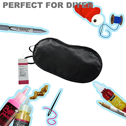 Meta-U- 10 Pcs Wholesale Eye Mask with Instruction of Blindfold Games- Lightweight and Soft-Group Activity Organizer's Best Choice (Packed Together in one Poly Bag, Black) - Thumbnail 2