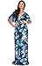 KOH KOH Womens Long Floral Print Kimono Short Sleeve V-Neck Summer Maxi Dress