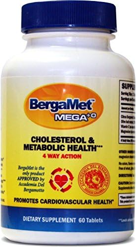 BergaMet MEGA +O - 100% Natural - Citrus Bergamot 600mg (40%) - THE WORLD’S MOST POWERFUL &amp; PROVEN BERGAMOT PRODUCT - 60 TABLETS Includes FREE Sports Bag