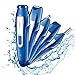 Nose Hair Trimmer - 5 in 1 USB Rechargeable Men's Trimmer Personal Waterproof Electric Shaver Razor/Sideburns/Eyebrow/Body Hair Shaiver/Nose Ear Hair Trimmer for Men Facial Grooming Kit (Blue)