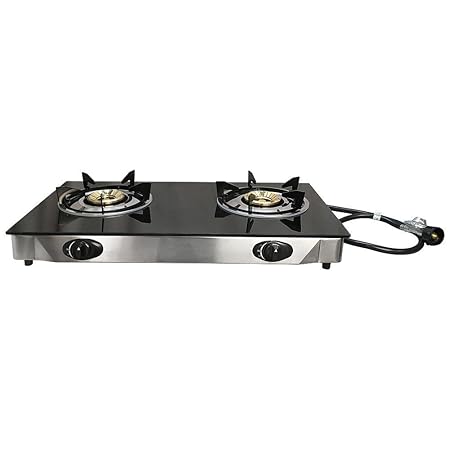 Portable 28 Glass Top Propane Double Stove Dual Gas 2 Burner