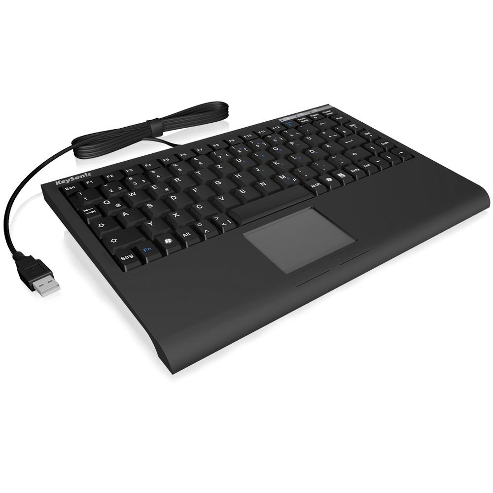 Keysonic ACK540U+ Black Mini Keyboard with Integrated Smart Touchpad