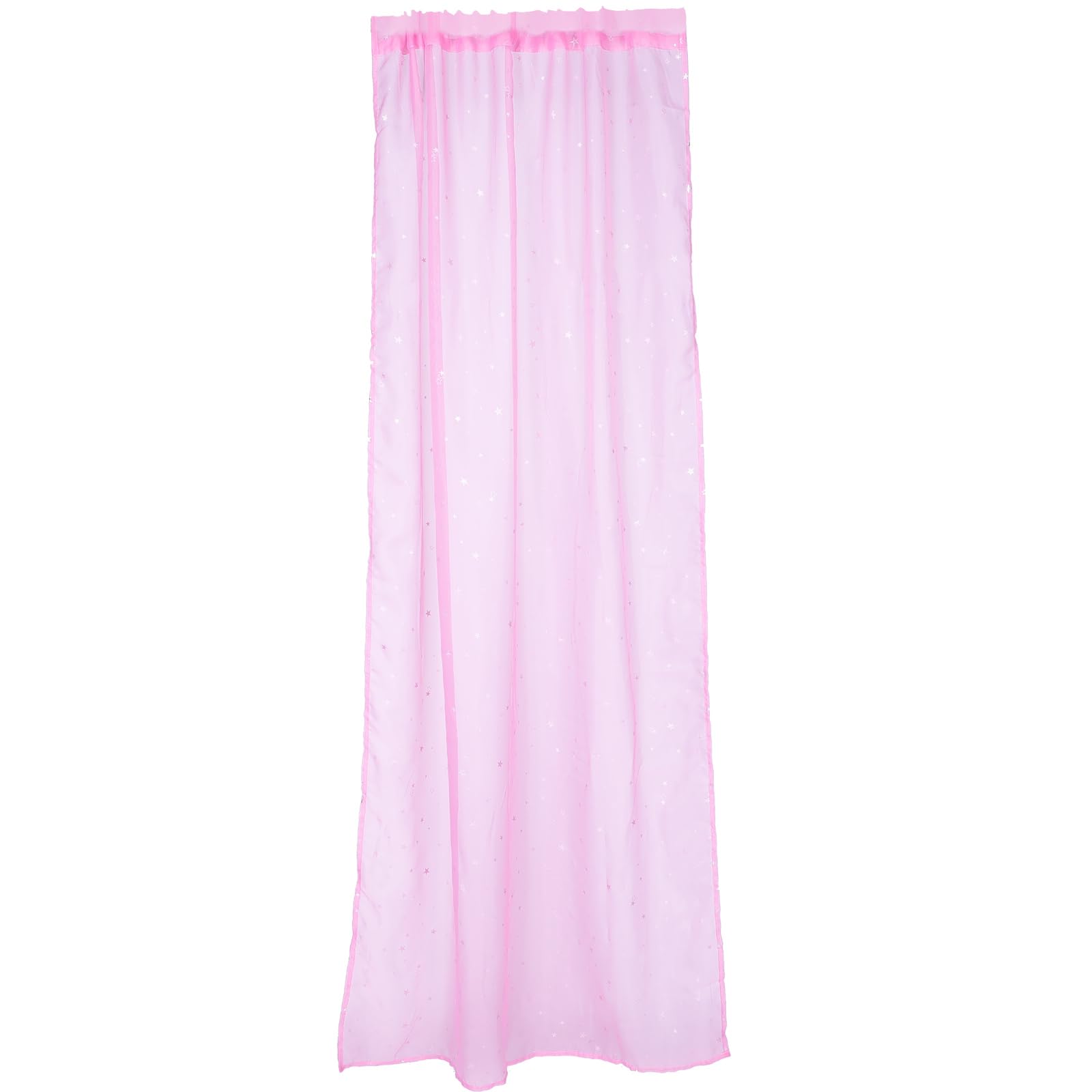 WINOMO Voile Window Curtain Romantic Glitter Tulle Window Treatments Drapes and Curtains for Kids Girls Bedroom Living Room - 100x200CM (1PCS, Pink)