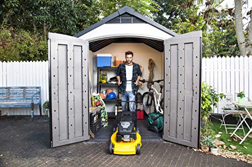 KETER Montfort Chalet et Jardin 757-5.08m², Gris Clair, 228 x 223 x 252 cm