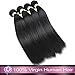 Brazilian Straight Hair 4 Bundles With a Free Part Lace Closure 100% Unprocessed Human Hair Bundles Natural Color