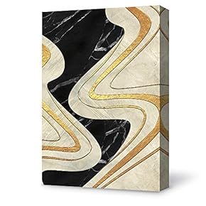 Canvas Wall Art for Living Room,Bedroom Home Decoration Gilding Abstract Artwork Ready to Hang - 12x18 inches