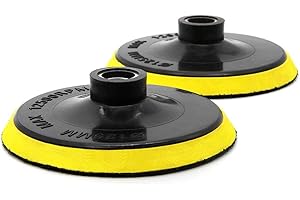 SUBRILLI 5 Inch Backer Pads Hook and Loop Backing Plate 5/8-11 Thread for Polishing Sanding 2 pcs