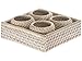 KOUBOO Laguna Rattan Napkin Rings with Tray (Set of 4), Whitewash