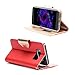 ProCase Galaxy S8 Plus Wallet Case, Flip Kickstand Case with Card Slots Mirror Wristlet, Folding Stand Protective Cover for Samsung Galaxy S8+ 2017 -Red