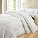Abakan Soft Quilted Down Alternative Summer Cooling Queen Comforter five star Hotel Collection Reversible Duvet Insert with Corner Tab,Warm Fluffy Hypoallergenic for All Season,White,80 by 80 Inches