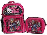 Monster High Large Backpack 16" with Matching Insulated Lunch Bag 2 pcs