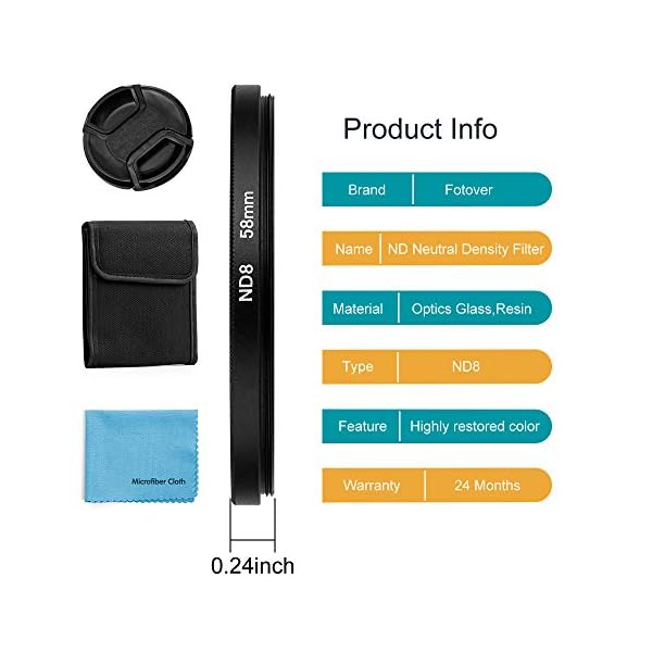 77mm Neutrale Graufilter, Fotover Slim ND8 Filter ND Fader Objektiv Filter für Canon Nikon Sony Pentax Olympus Fuji DSLR… – Bild 4