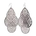 Grace Jun Bridal Vingtage 4 Teardrop Shape Pierced Dangle Earrings Large Statement Earrings (Vintage silver)