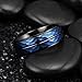 King Will Hammer 8mm Blue Hammered Tungsten Carbide Ring Black Two Tone Wedding Band Groove Step Edge