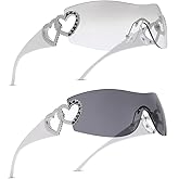 Pro Acme Wrap Around Rimless Sunglasses Women Men, Oversized Fashion Futuristic Sun Glasses Cool Shade 2000S Trendy