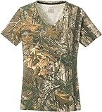 Ladies Realtree Camo 100% Cotton V-Neck T-Shirts in XS-3XL