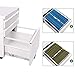 DEVAISE 3 Drawer Mobile File Cabinet with Lock, Metal Filing Cabinet Legal/Letter Size, Fully Assembled Except Wheels, White