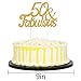 PALASASA Gold Glitter 50 & Fabulous Cake Topper, Wedding, Birthday, Anniversary, Party Cupcake Topper Decoration
