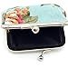 Elesa Miracle 4pc Women Girl Canvas Floral Coin Purse Clutch Pouch Wallet Value Set